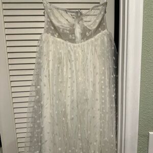 SHEIN White Sheer Polka Dot Wedding Dress